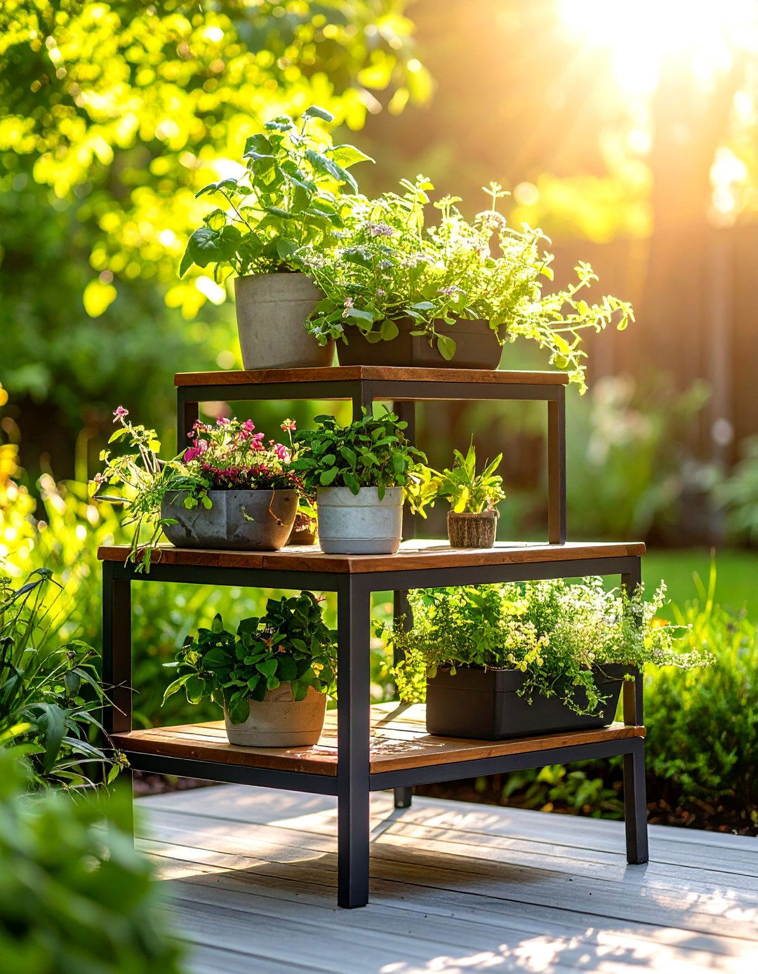 Nesting Side Table Plant Stands - 25 outdoor plant stand ideas