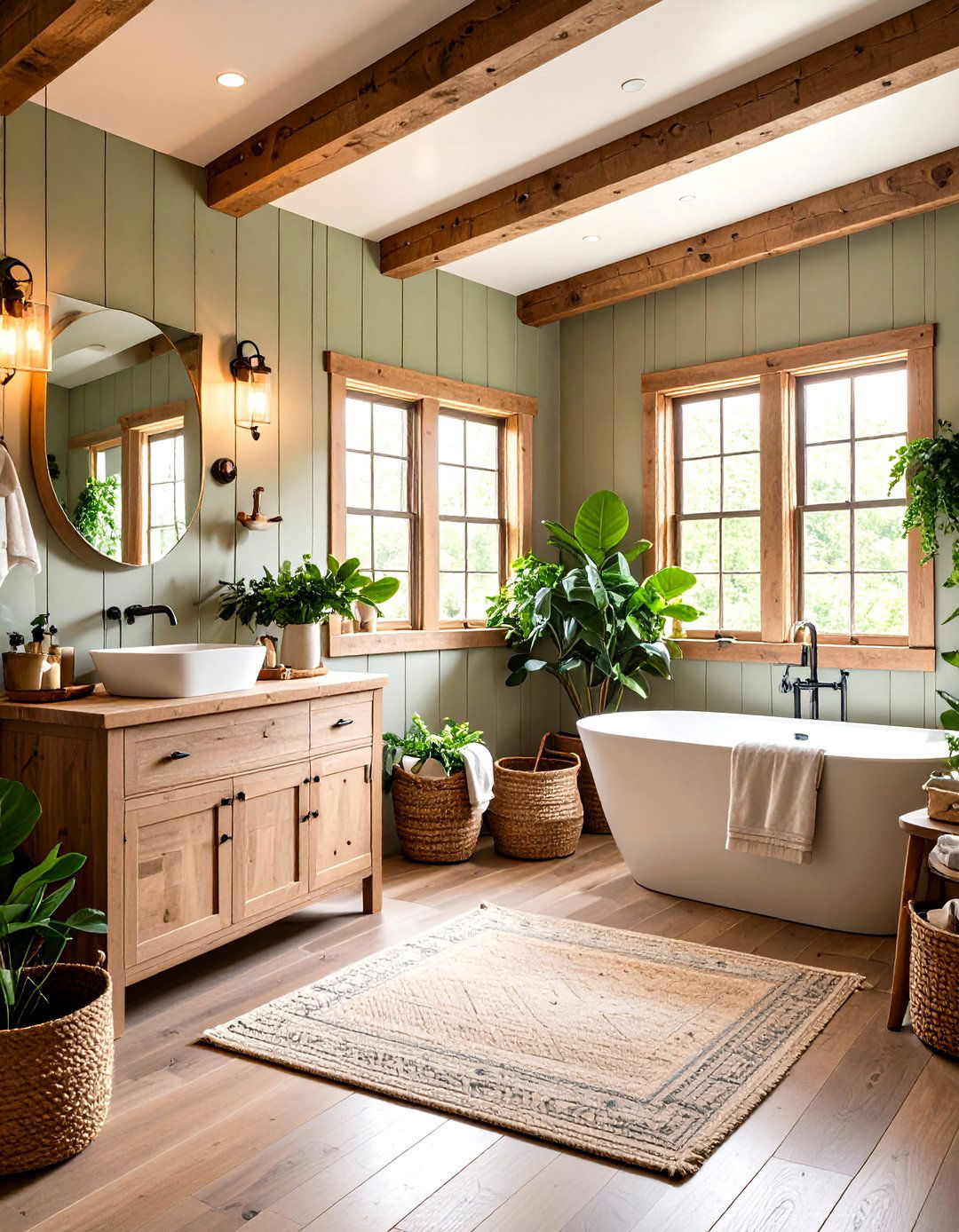 Neutral Palette and Living Greenery Refresh the Barndominium Bathroom - 25 barndominium bathroom ideas