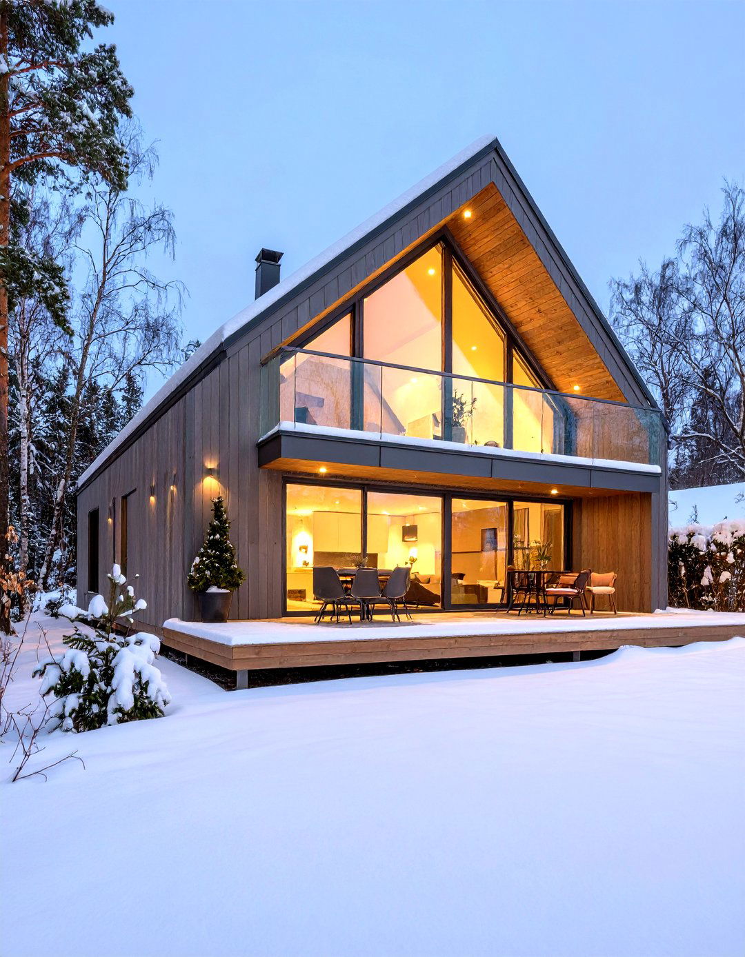 Nordic Glass Rail Balcony A Frame - 25 a frame house with balcony