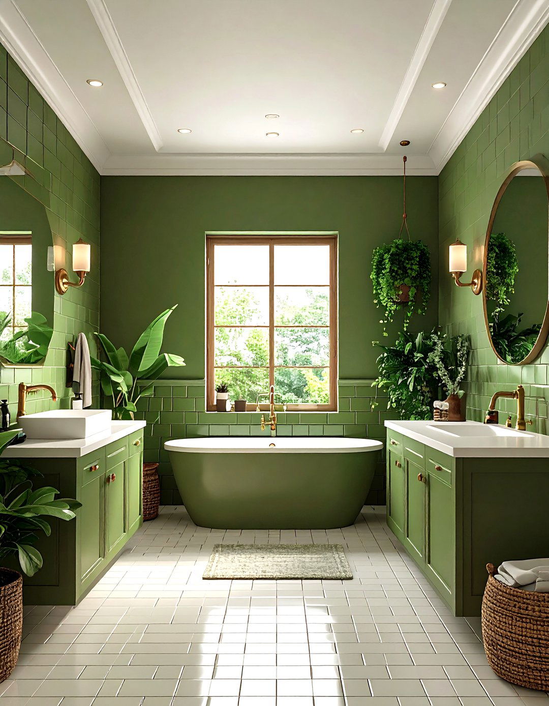 Olive Green Bathroom Tile Sanctuary - 25 olive green room ideas