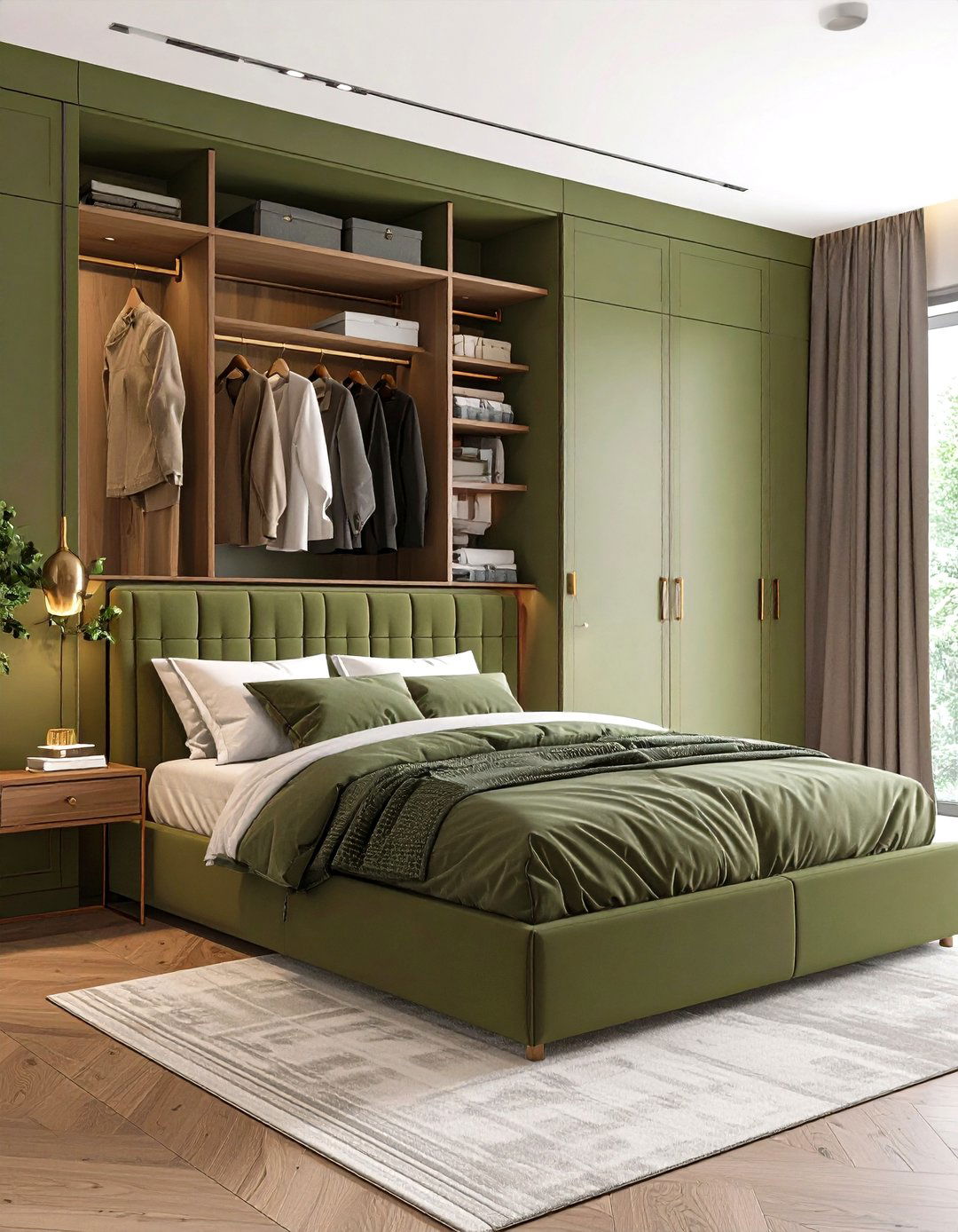 Olive Green Built in Wardrobes - 25 olive green bedroom ideas