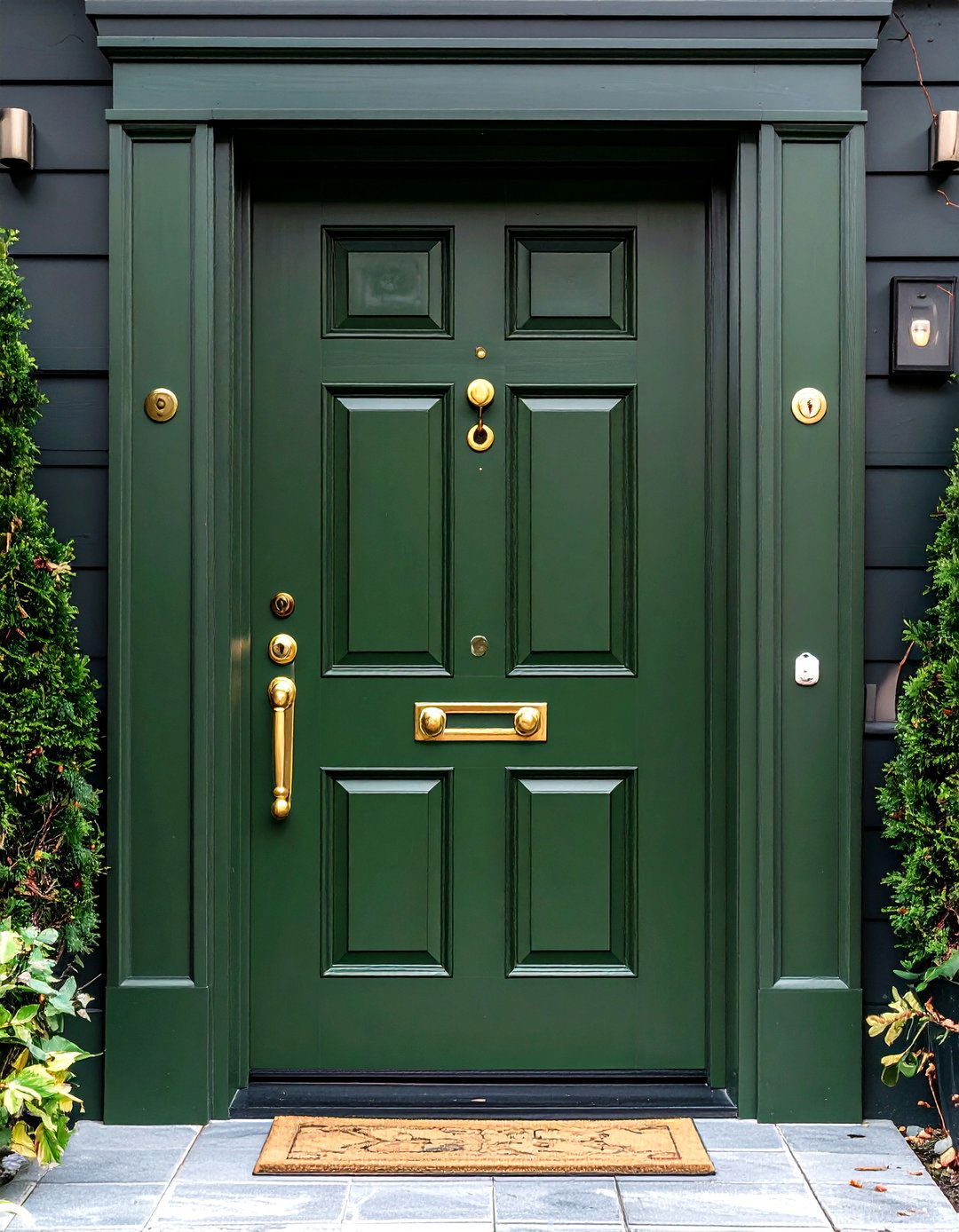 Olive Green Front Door Polished Brass Spark - 25 olive green front door ideas