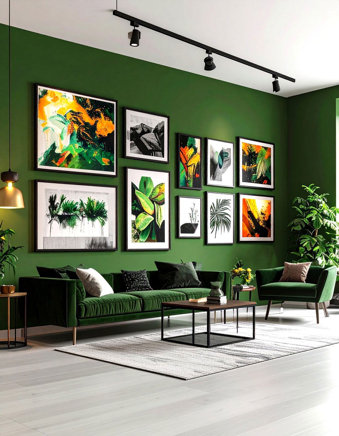 Olive Green Gallery Wall Moment - 25 olive green room ideas