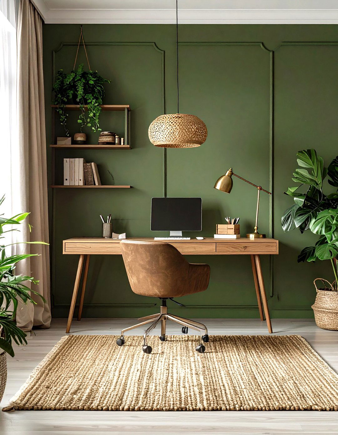 Olive Green Home Office Focus - 25 olive green room ideas