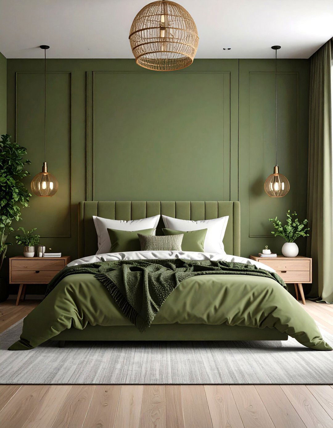 Olive Green Monochrome Palette - 25 olive green bedroom ideas