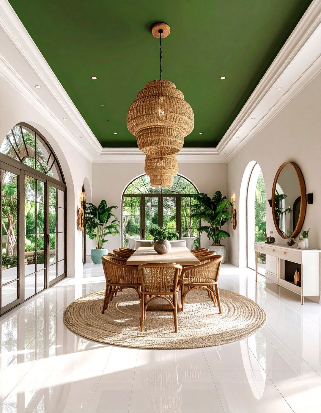 Olive Green Statement Ceiling - 25 olive green room ideas