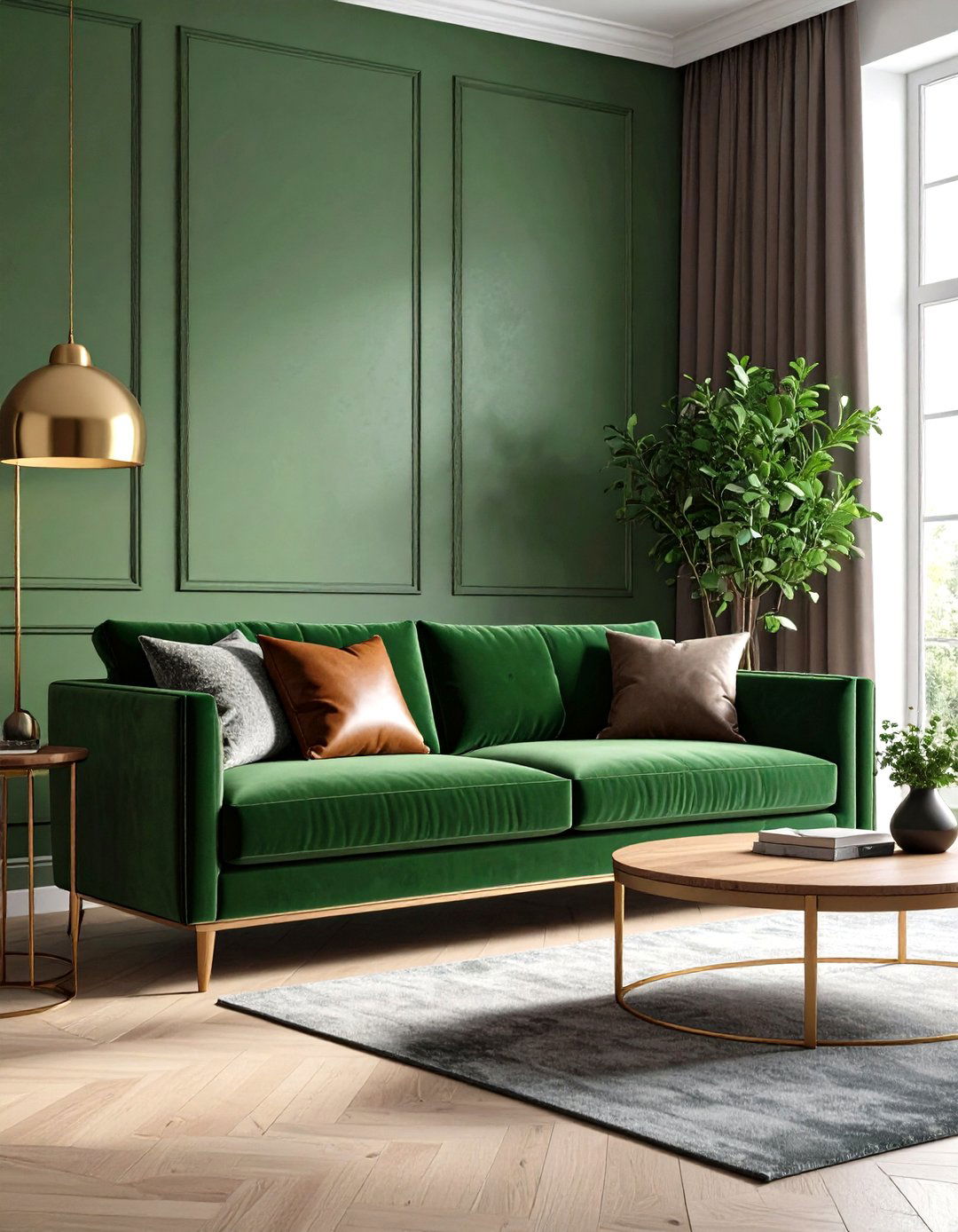 Olive Green Velvet Sofa Focus - 25 olive green room ideas