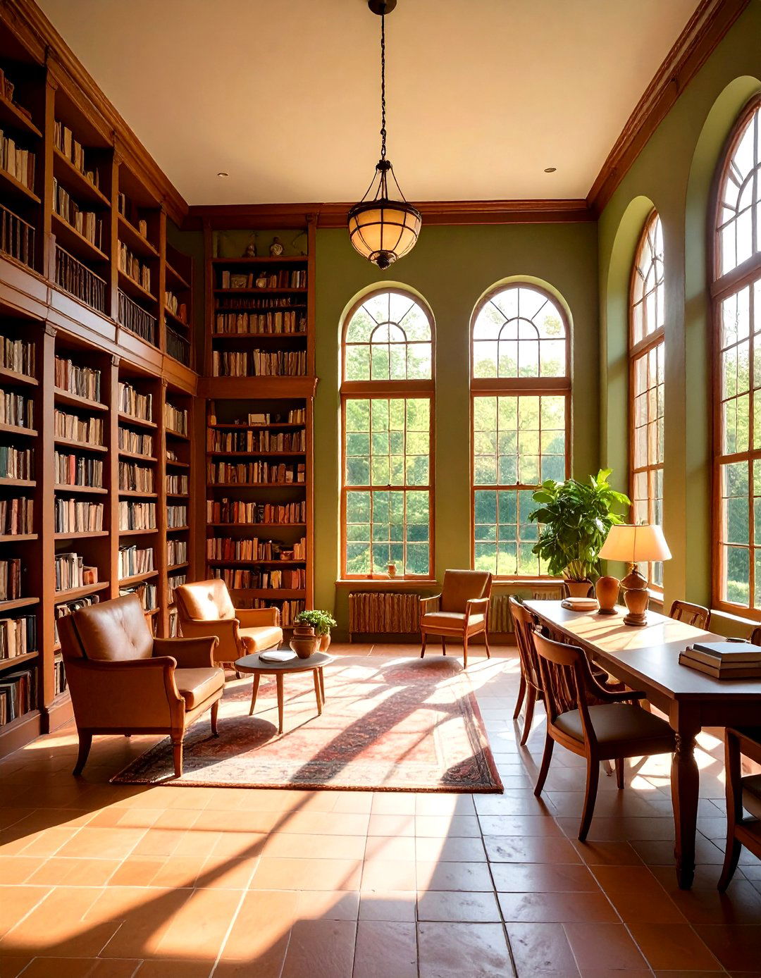 Olive Toned Bungalow Library - 25 dark green home library ideas and inspiration