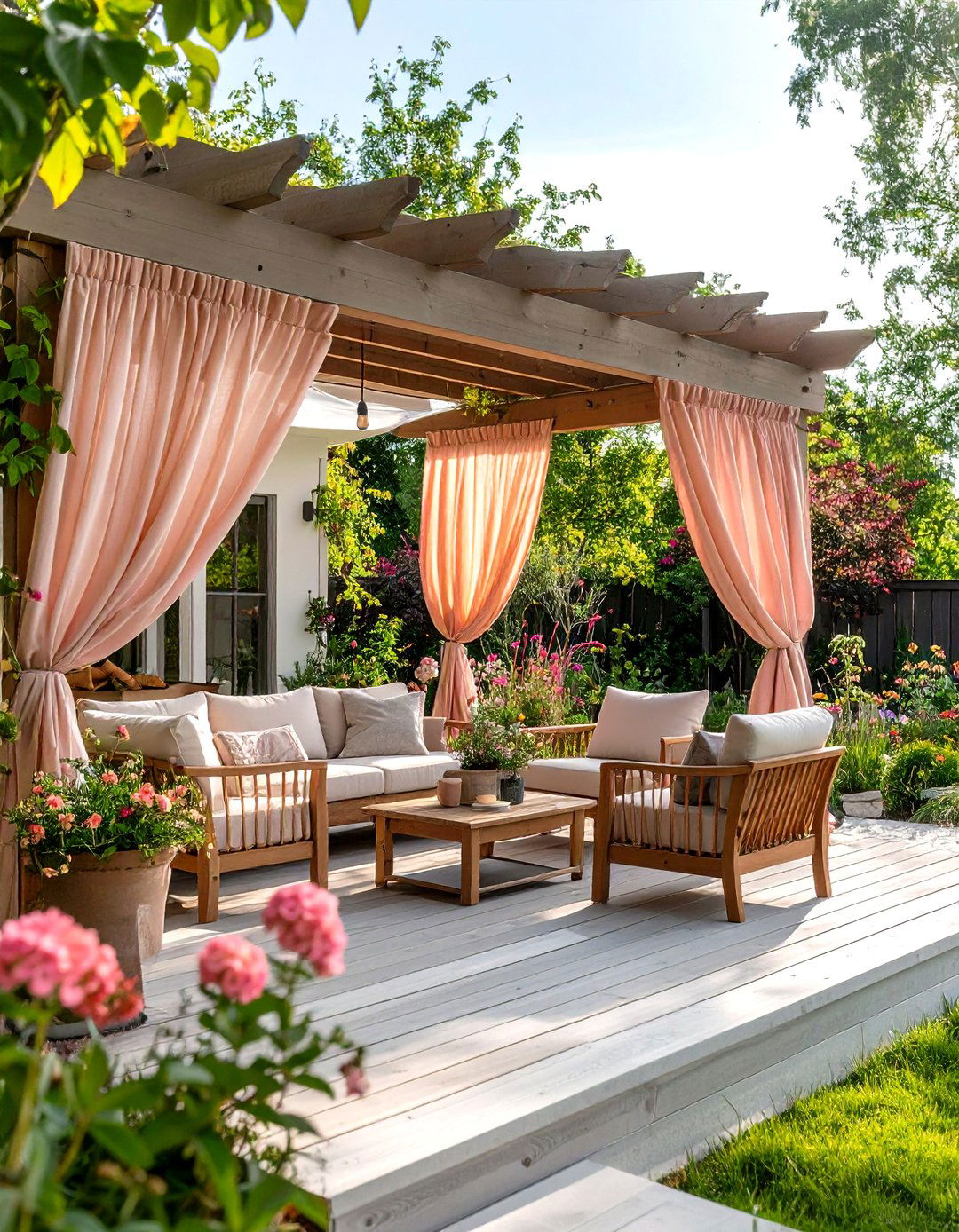 Ombre Dyed Patio Curtains - 25 patio curtain ideas