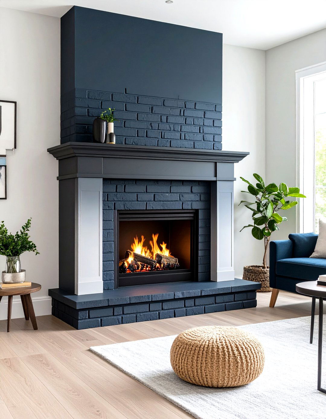 Ombre Gradient Painted Brick Fireplace - 25 painted brick fireplace ideas