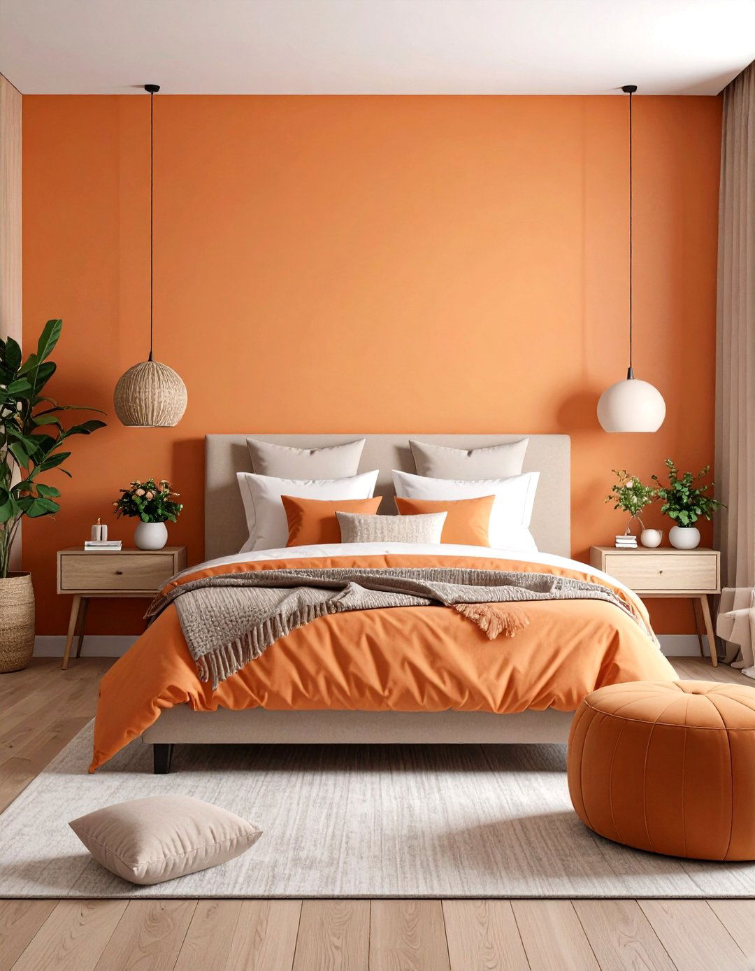 Ombre Orange Accent Wall Gradient - 25 orange accent wall ideas