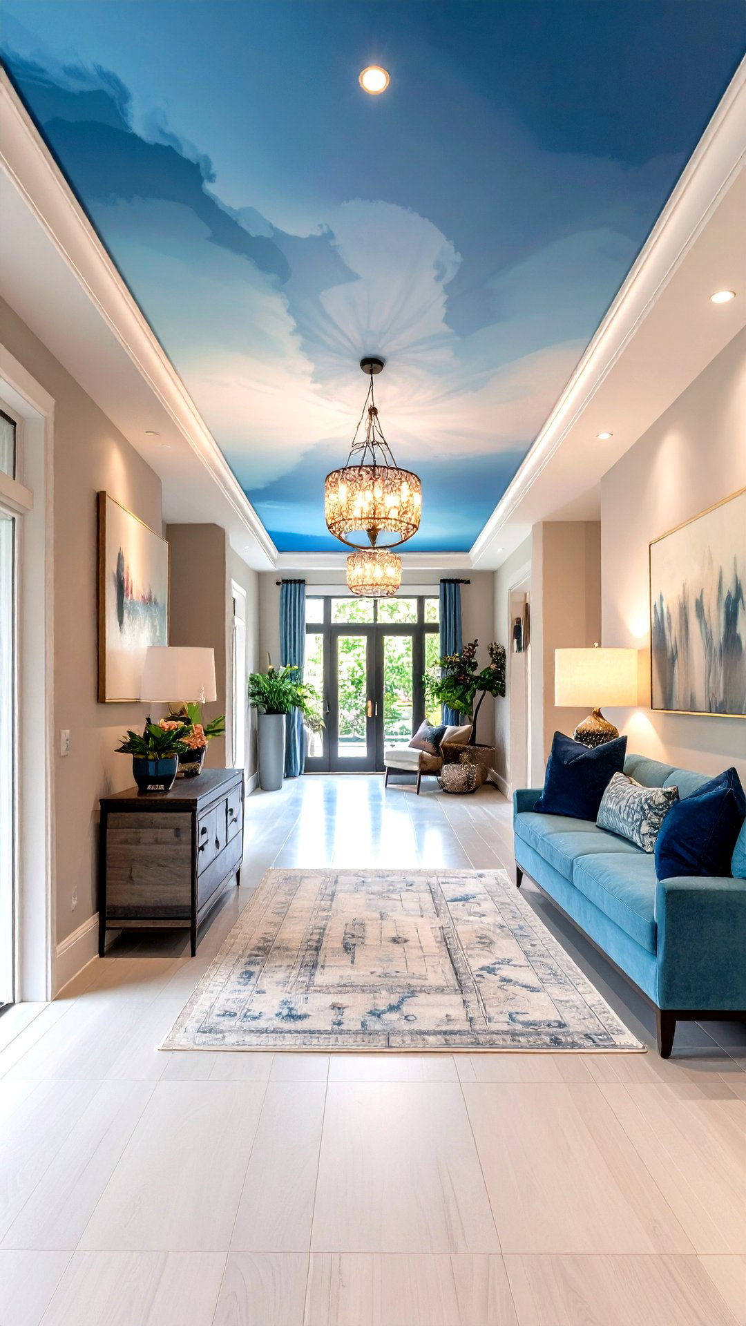 Ombre Painted Accent Ceiling Transitions Color Seamlessly - 25 accent ceiling ideas