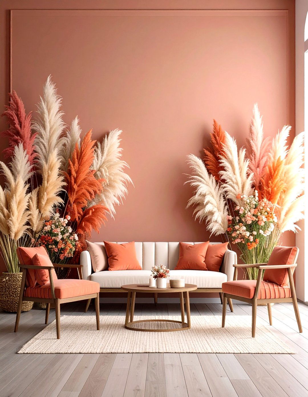 Ombre Pampas Escort Card Wall - 25 pampas grass wedding decor ideas
