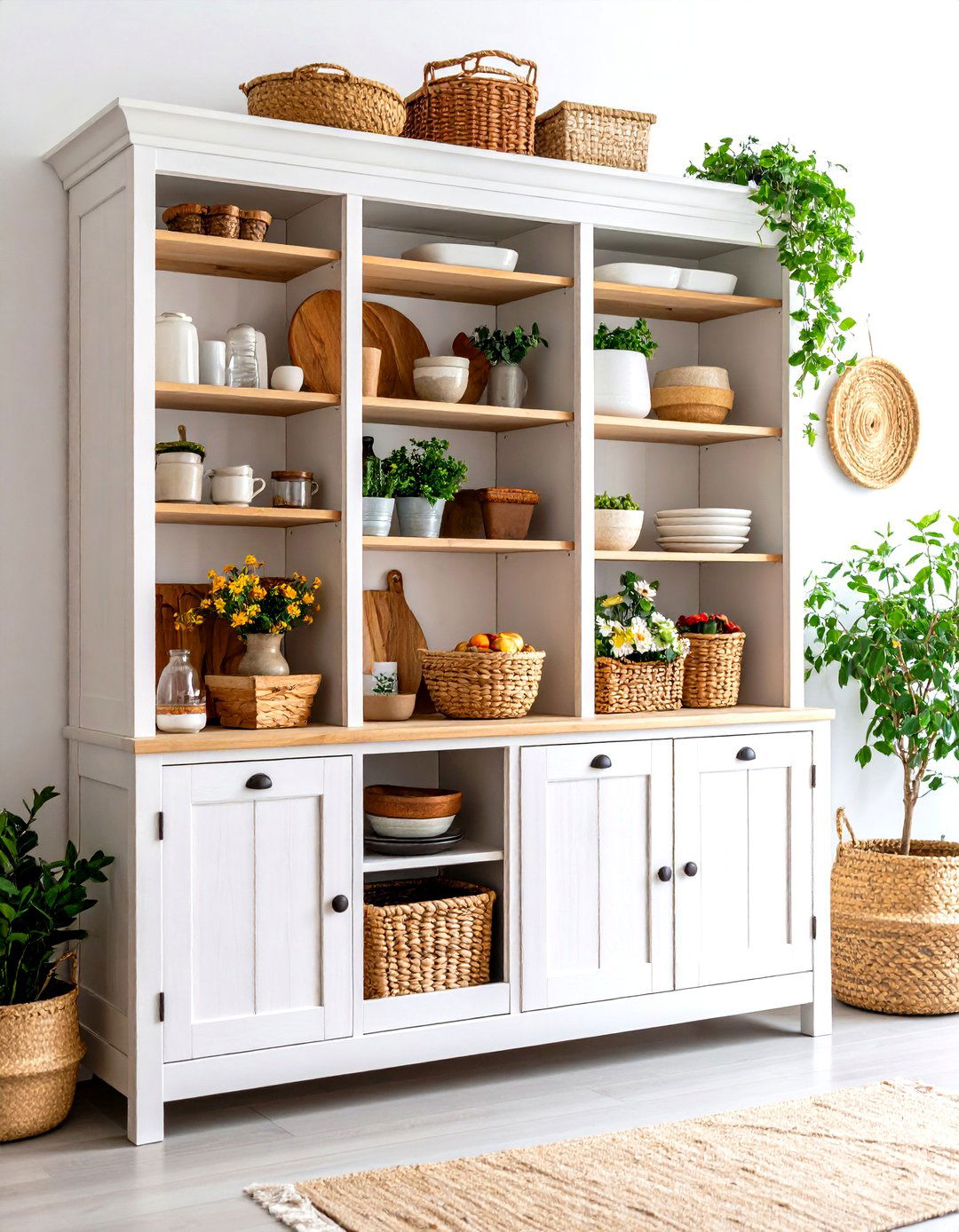 Open Shelf Hutch for Everyday Dishware - 25 dining room hutch ideas