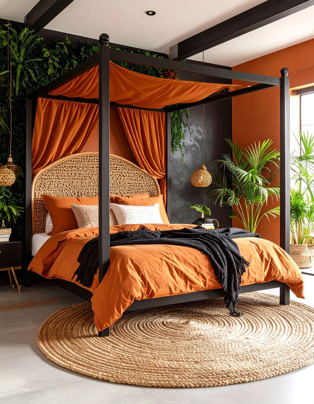 Orange and Black Goes Grown Up - 25 orange bedroom ideas