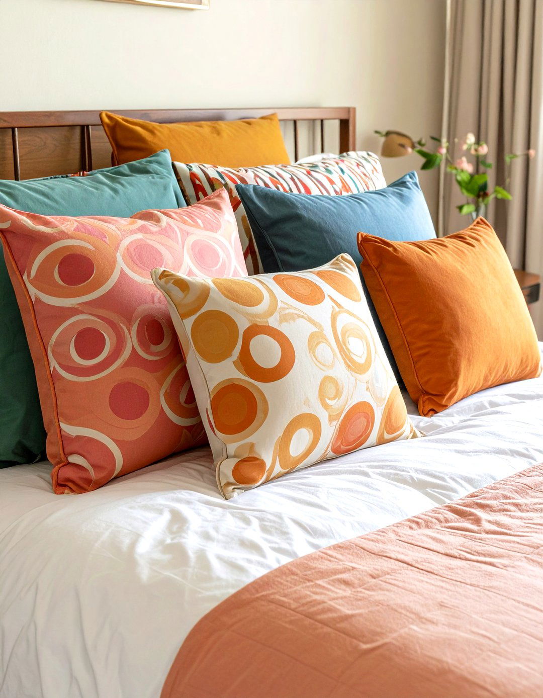 Orb Pattern Throw Pillows Energize a s Bedroom - 25 60s bedroom ideas