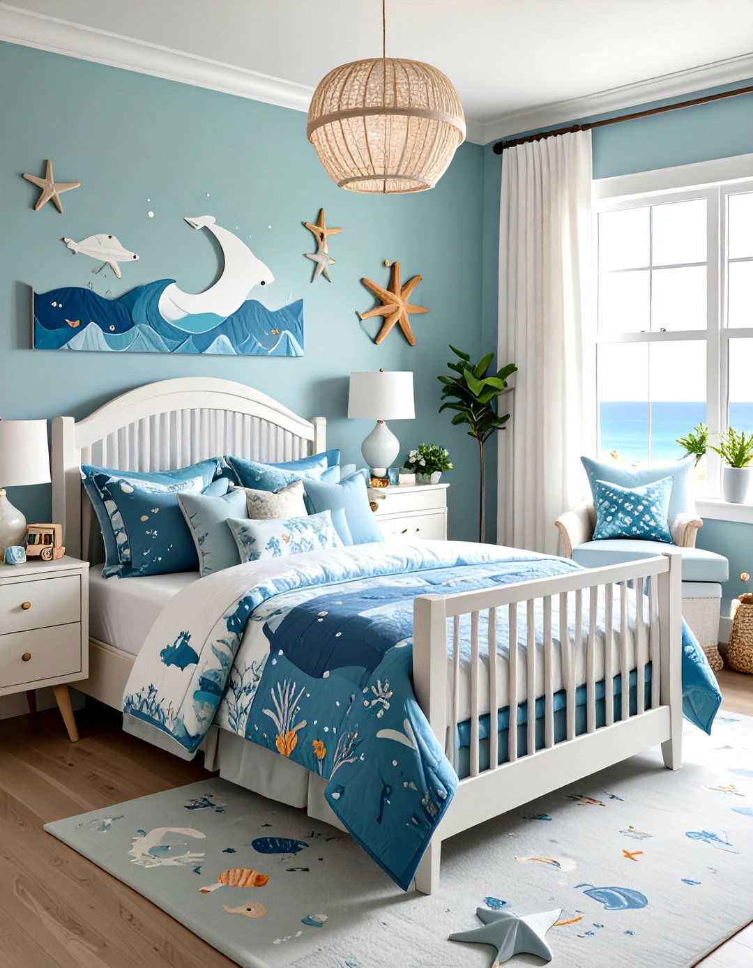 Organic Cotton Ocean Bedding - 25 ocean-themed nursery ideas