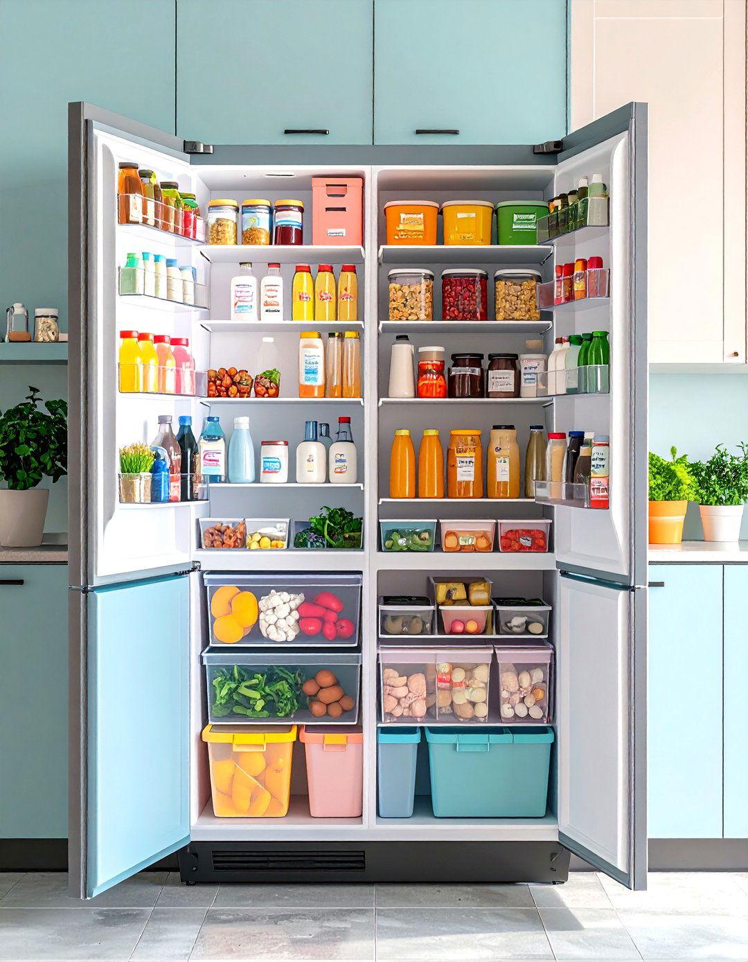 Organized Fridge Office Kitchen System