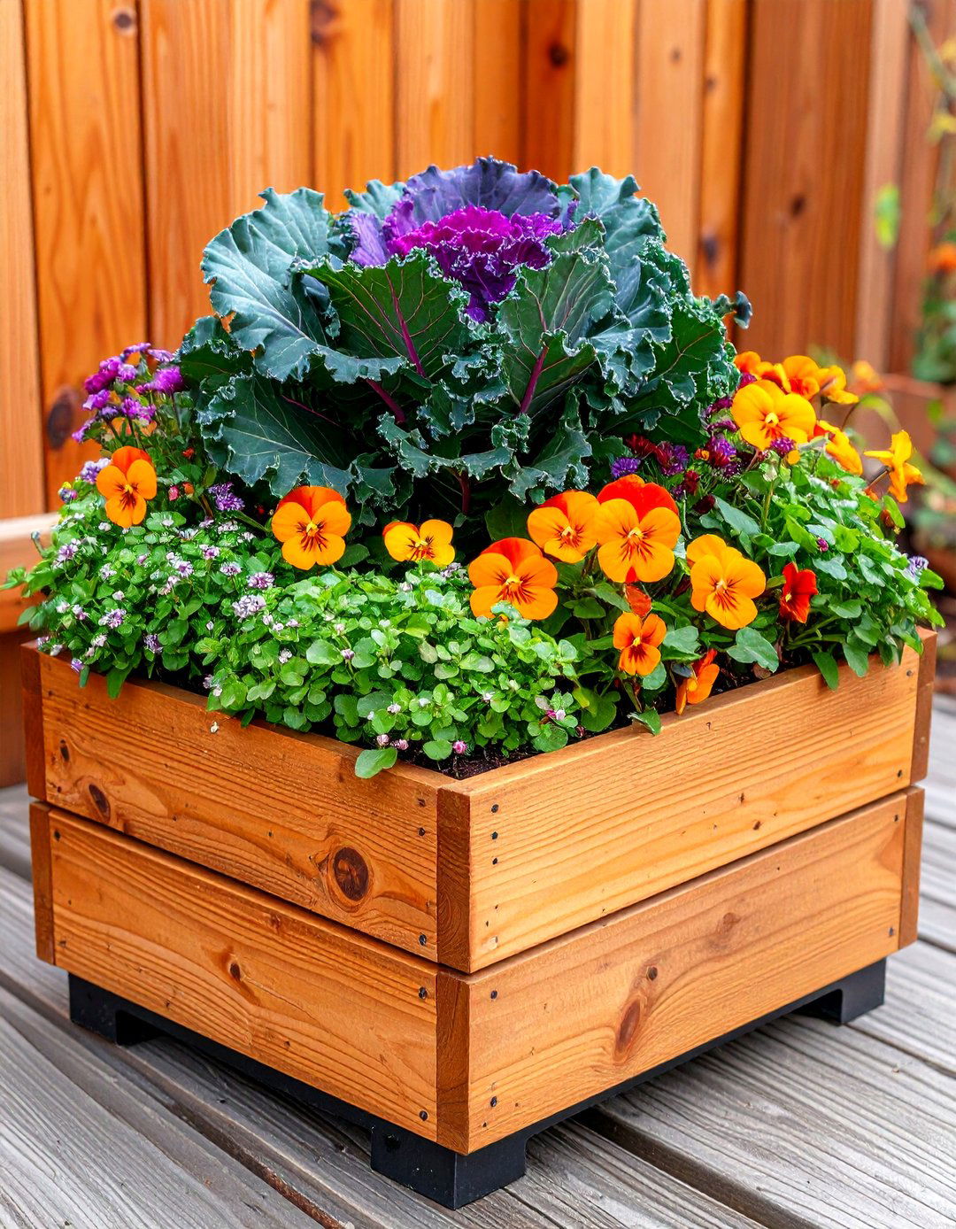 Ornamental Kale Color Punch - 25 fall flower box ideas