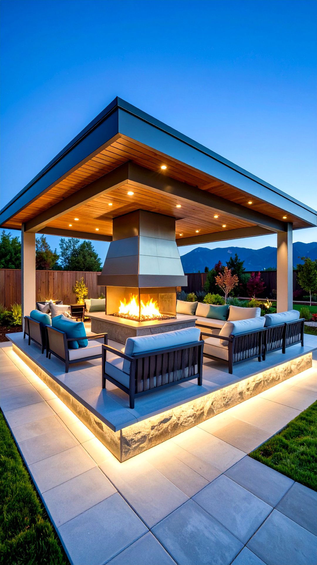 Outdoor Covered Patio Sided Fireplace - 25 3 sided fireplace ideas