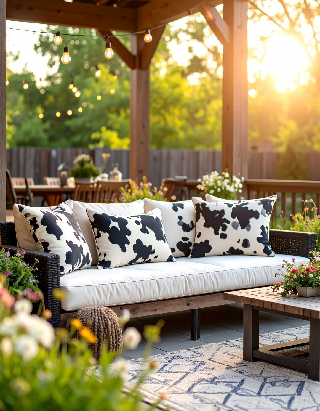 Outdoor Cow Print Throw Pillows - 25 cow print room decor ideas