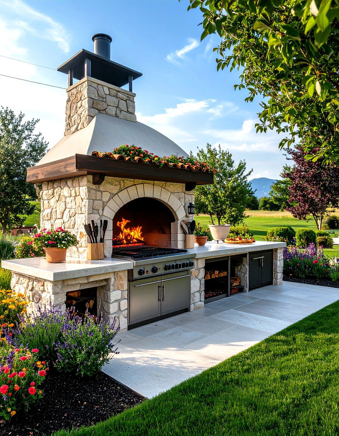 Outdoor FireplacePizza Oven Combo Fuels Feasts - 25 outdoor fireplace ideas