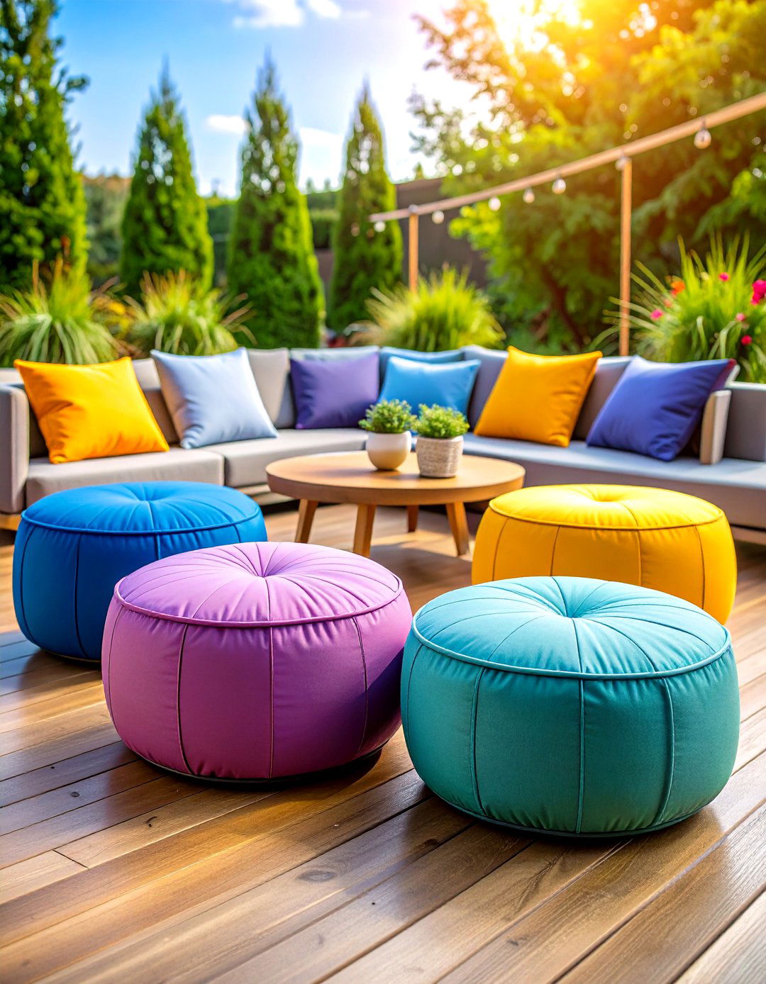 Outdoor Furniture Poufs and Ottomans that Double as Extra Seating - 25 outdoor furniture ideas