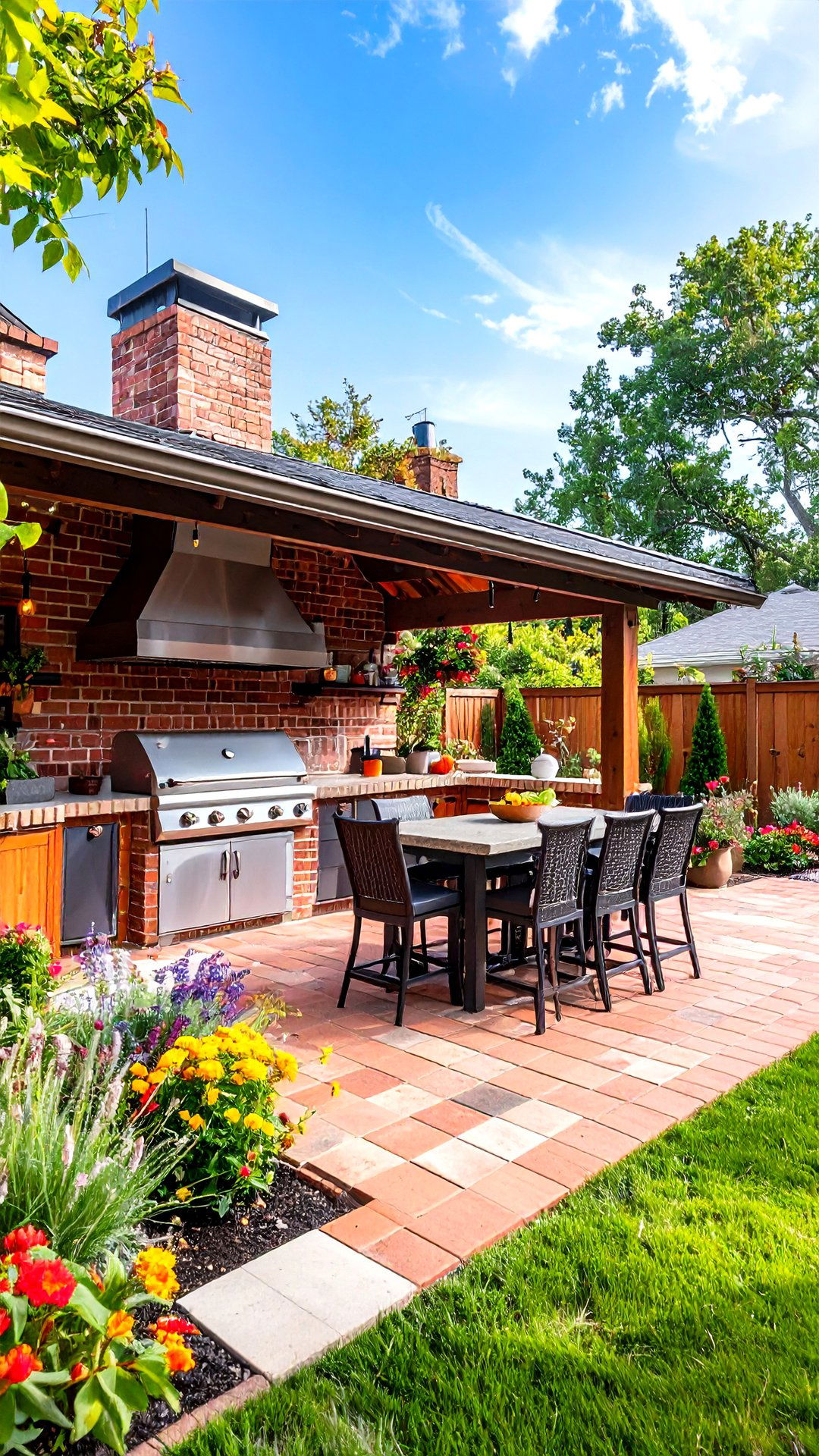 Outdoor Kitchen Brick Patio for Serious Entertainers - 25 brick patio ideas