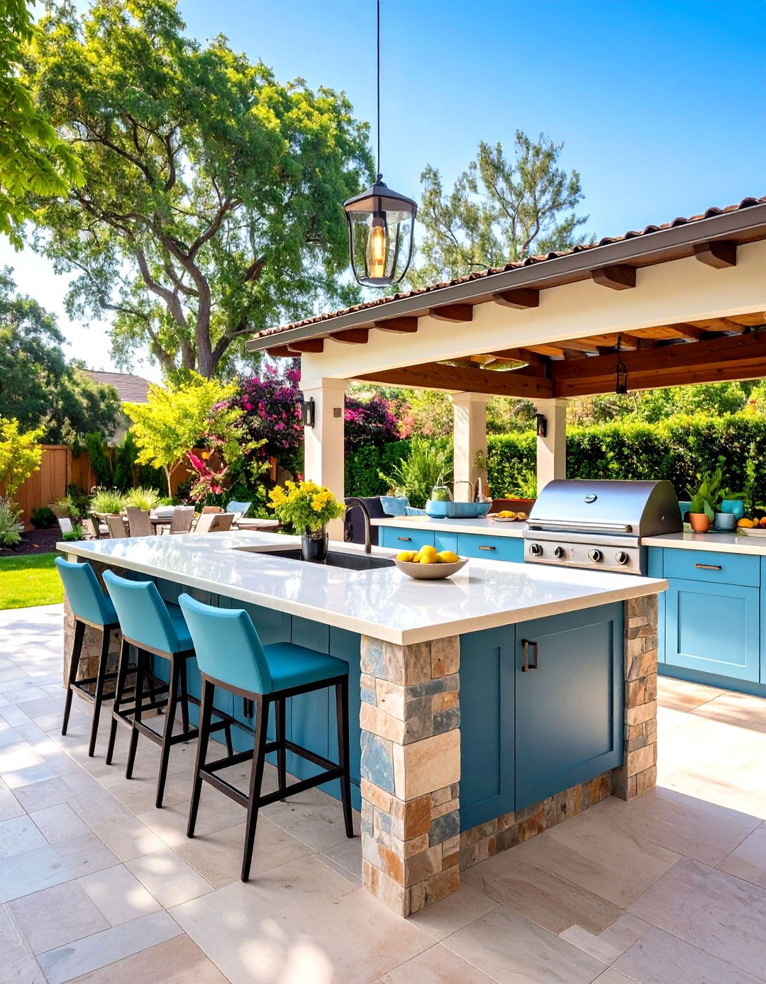 Outdoor Kitchen and Dining Island Combo - 25 outdoor dining area ideas