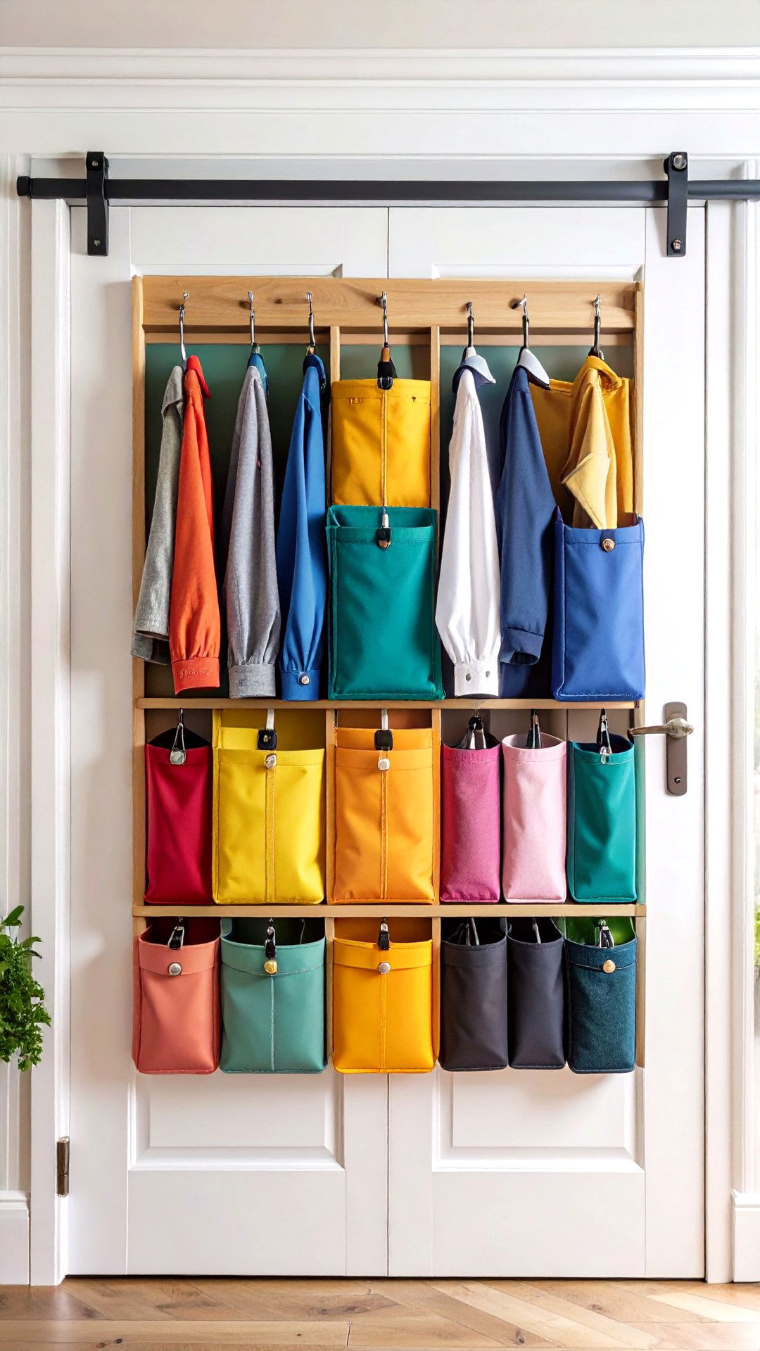 Over the Door Clothes Storage with Multi Pocket Panels - 25 clothes storage ideas