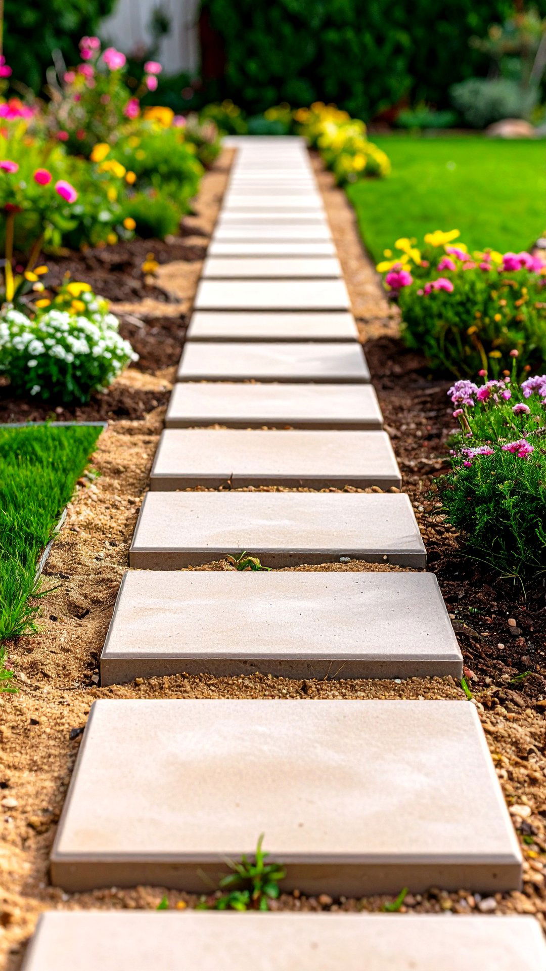 Oversize Stepping Stone Concrete Walkway - 25 concrete walkway ideas