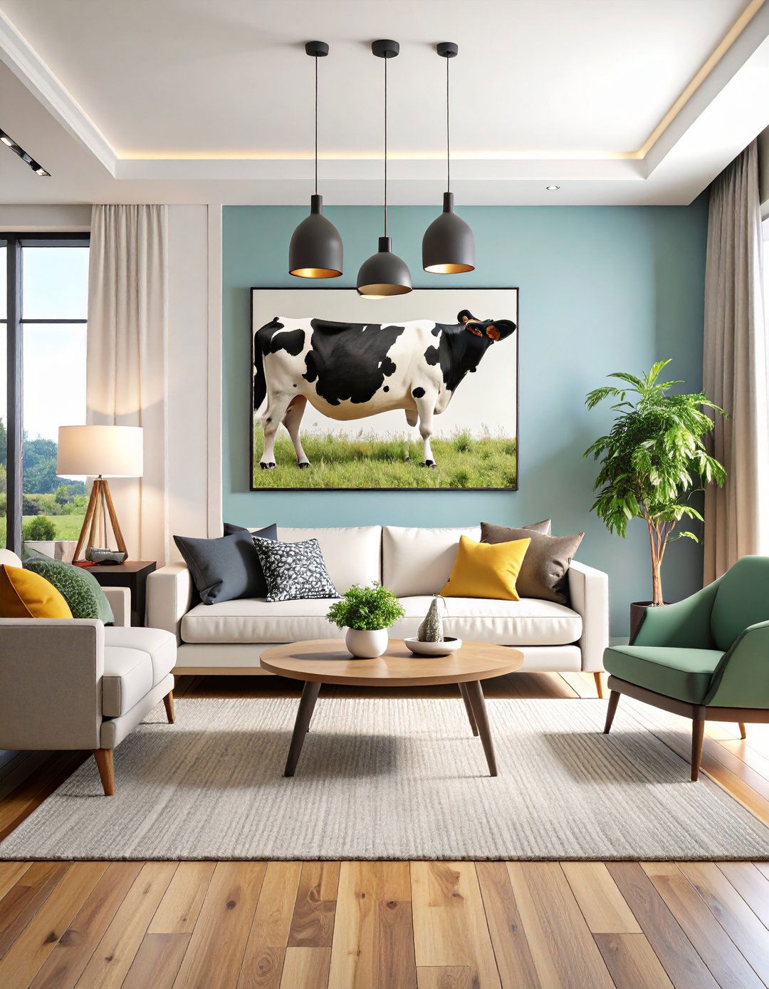 Oversized Cow Print Canvas Art - 25 cow print room decor ideas