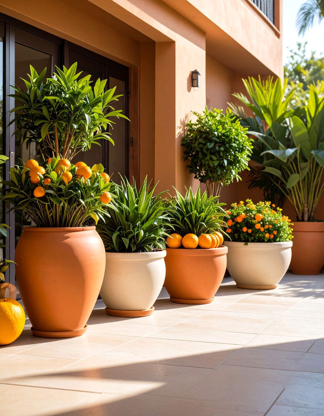 Oversized Patio Planters for Bold Color - 25 patio decor ideas