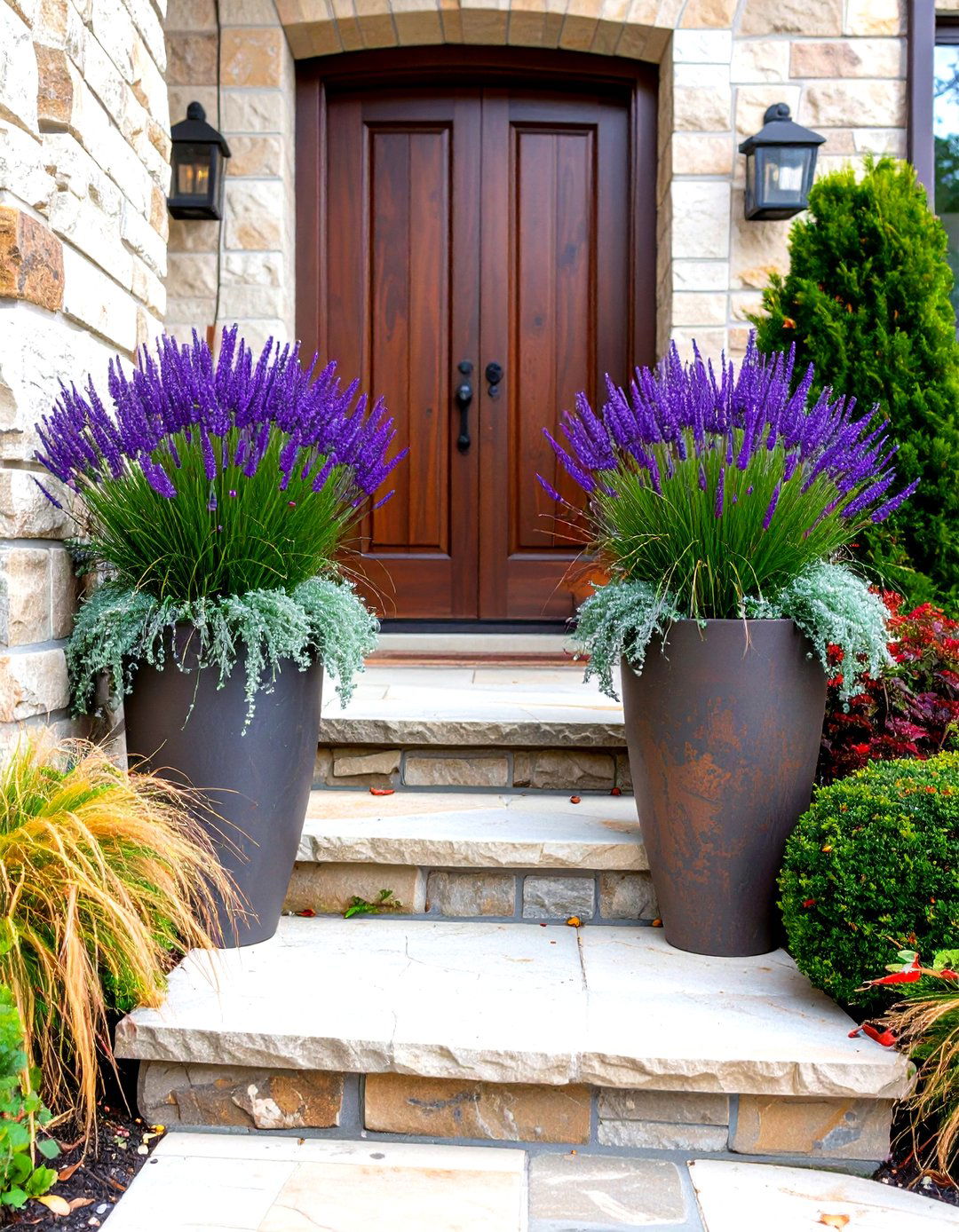 Oversized Planter Pair Garden Focal Point - 25 Garden Focal Point Ideas