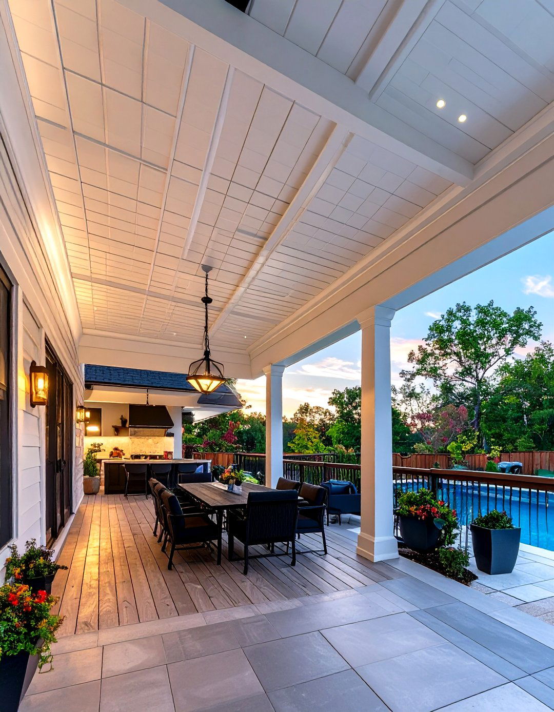 PVC Beadboard Patio Ceiling - 25 patio ceiling ideas