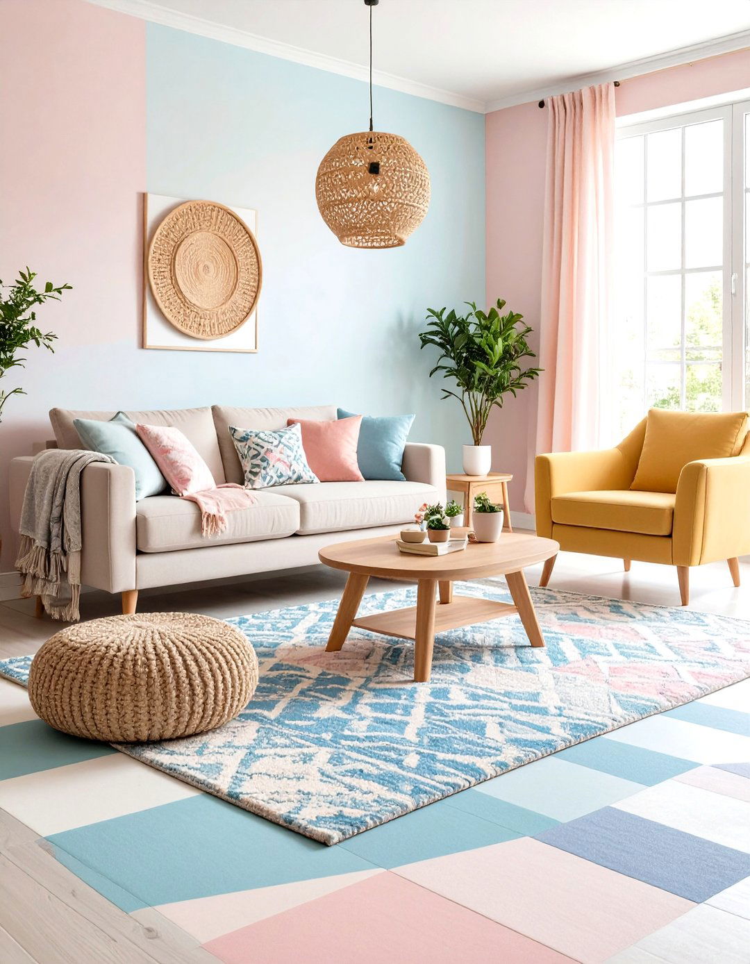 Paint Your Floors in Soft Pastel Shades - 25 pastel living room ideas