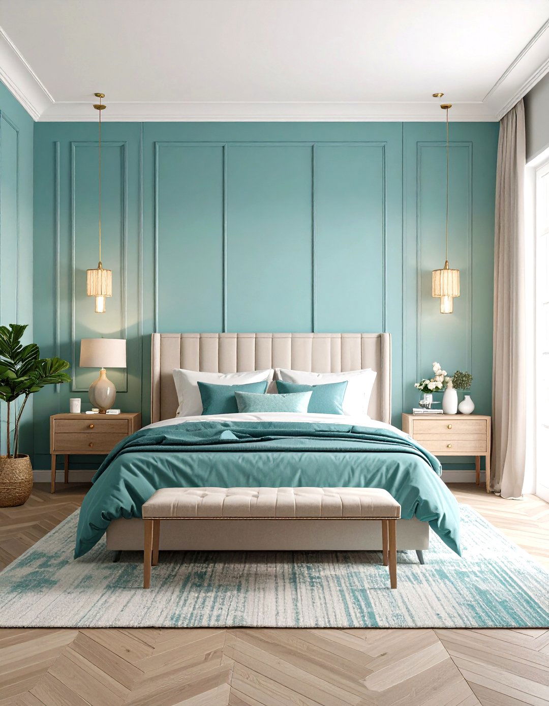 Paint an Ombre Wave Wall - 25 ocean-themed bedroom ideas
