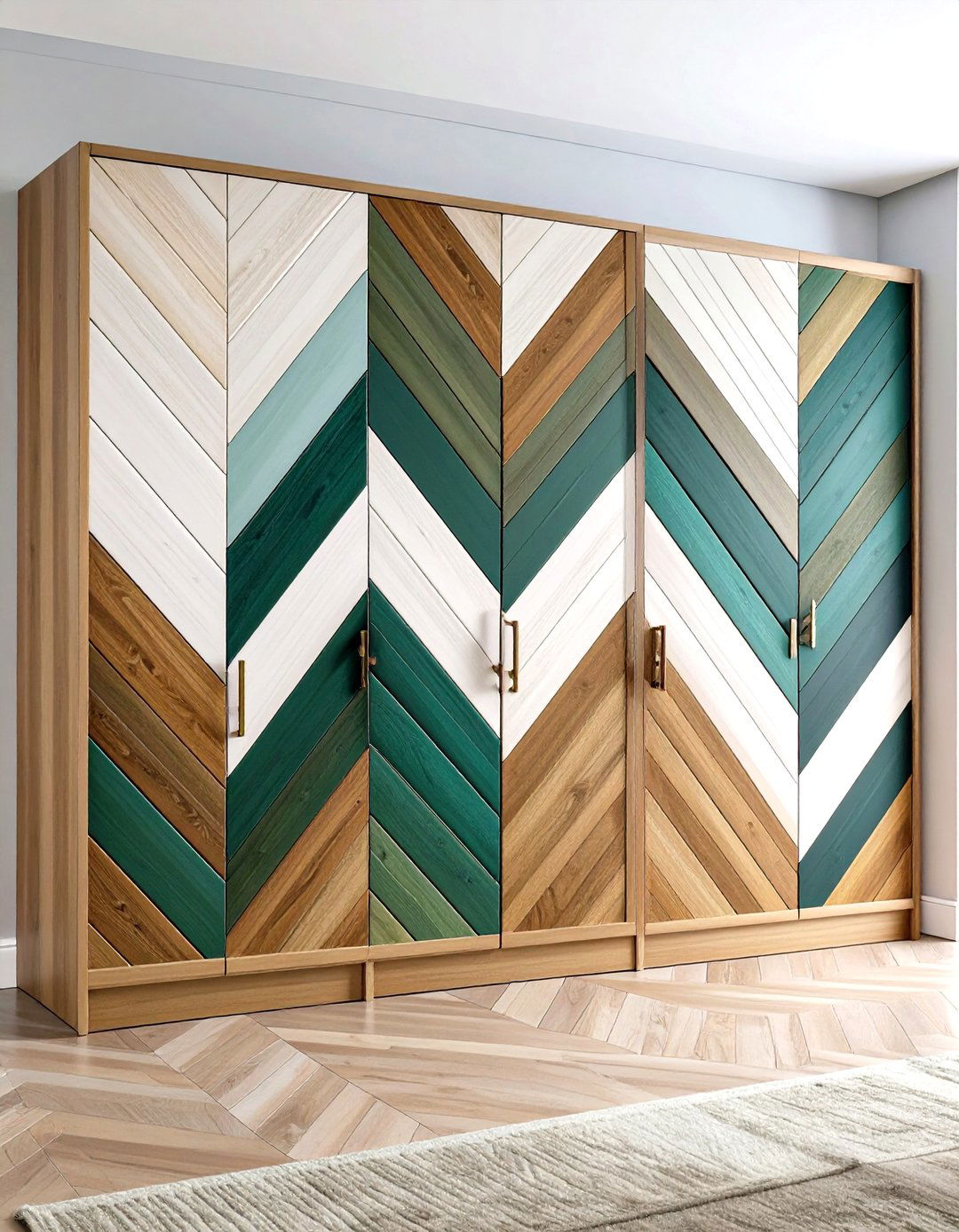 Painted Furniture Wardrobe Doors in Zigzag Design - 25 painted furniture ideas