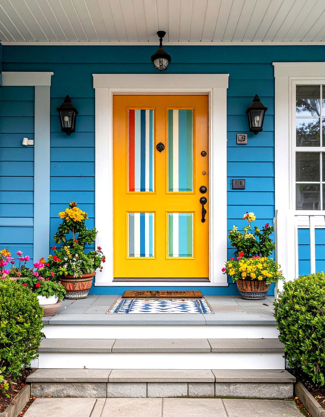 Painted Patterns to Turn Trim into Art - 25 exterior door trim ideas