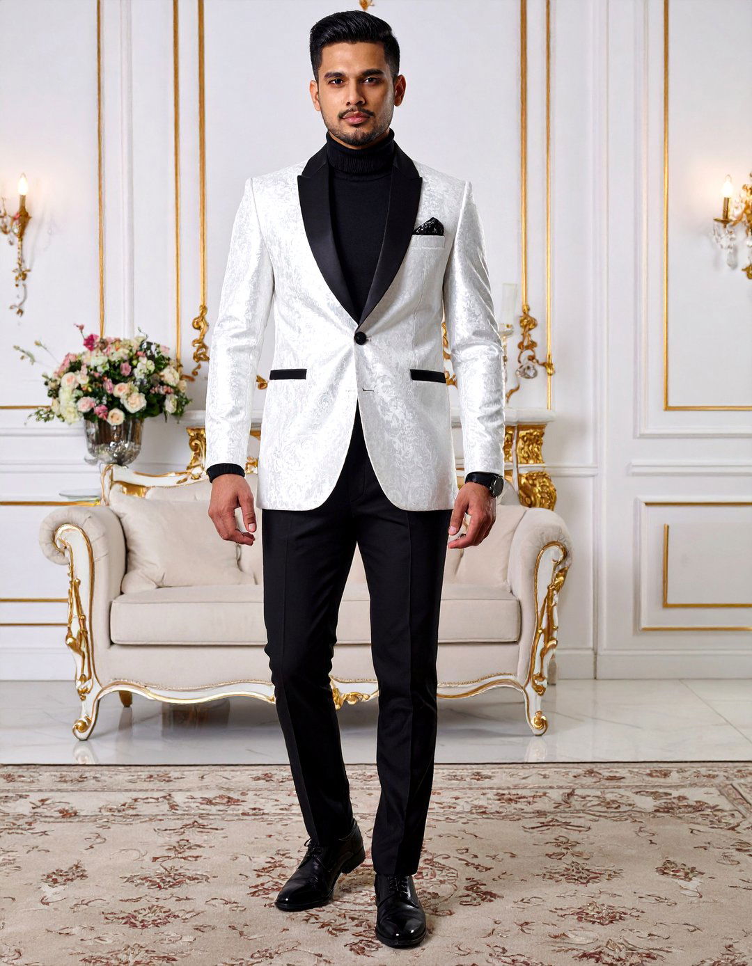 Paisley or Jacquard Statement Blazer Mens Wedding Outfit - 25 men's wedding outfit ideas