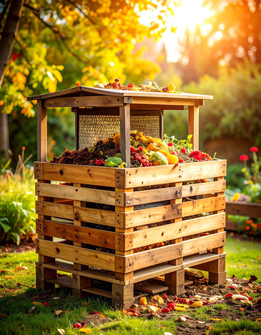 Pallet Compost Sifter Table - 25 pallet garden ideas
