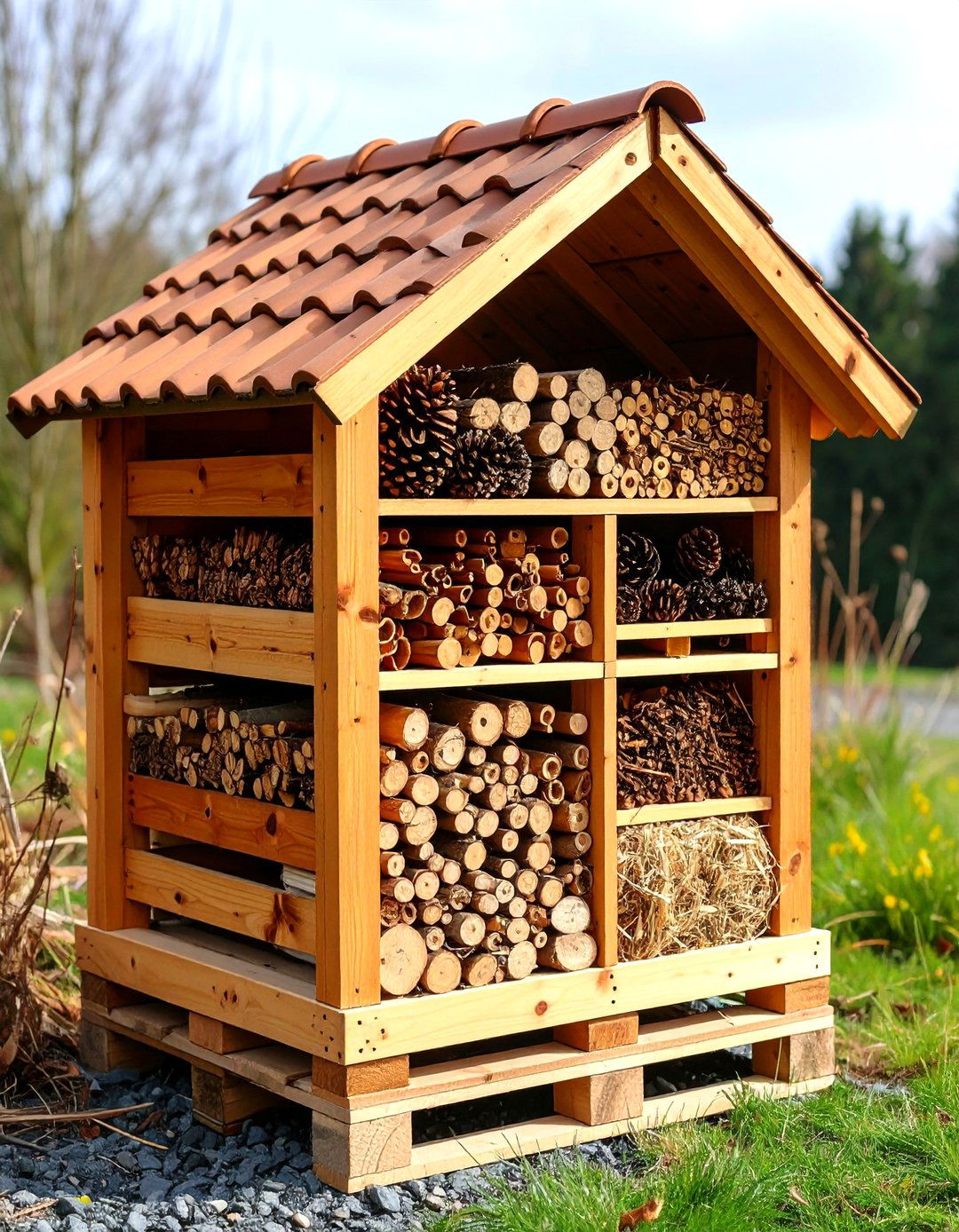 Pallet Insect Hotel Habitat - 25 pallet garden ideas