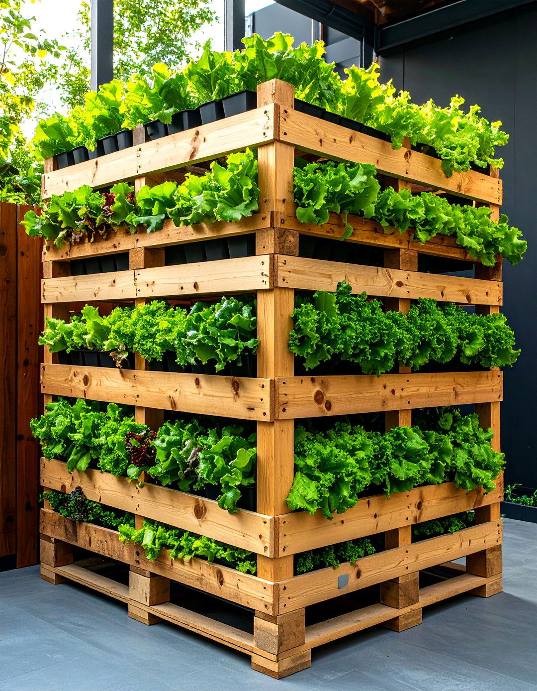 Pallet Salad Bar Lettuce Wall - 25 pallet garden ideas