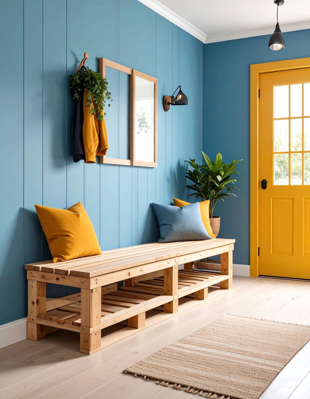 Pallet Shoe Rack Bench for Hallways - 25 pallet furniture ideas