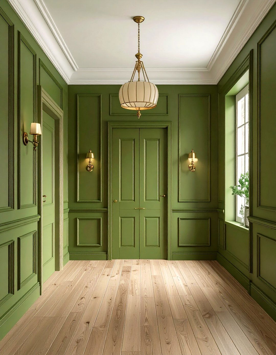 Paneled Olive Green Walls - 25 olive green room ideas