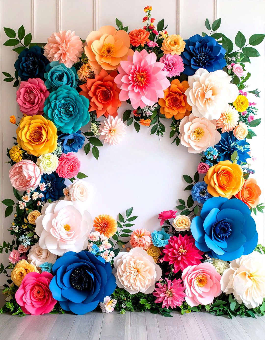 Paper Flower Backdrop Wall - 25 party decoration ideas
