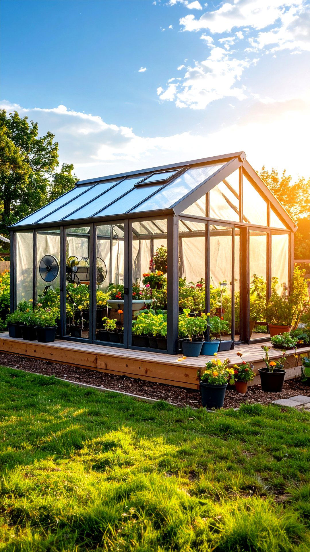 Part Shade Corner Greenhouse with Removable Shade Cloth - 25 corner greenhouse ideas