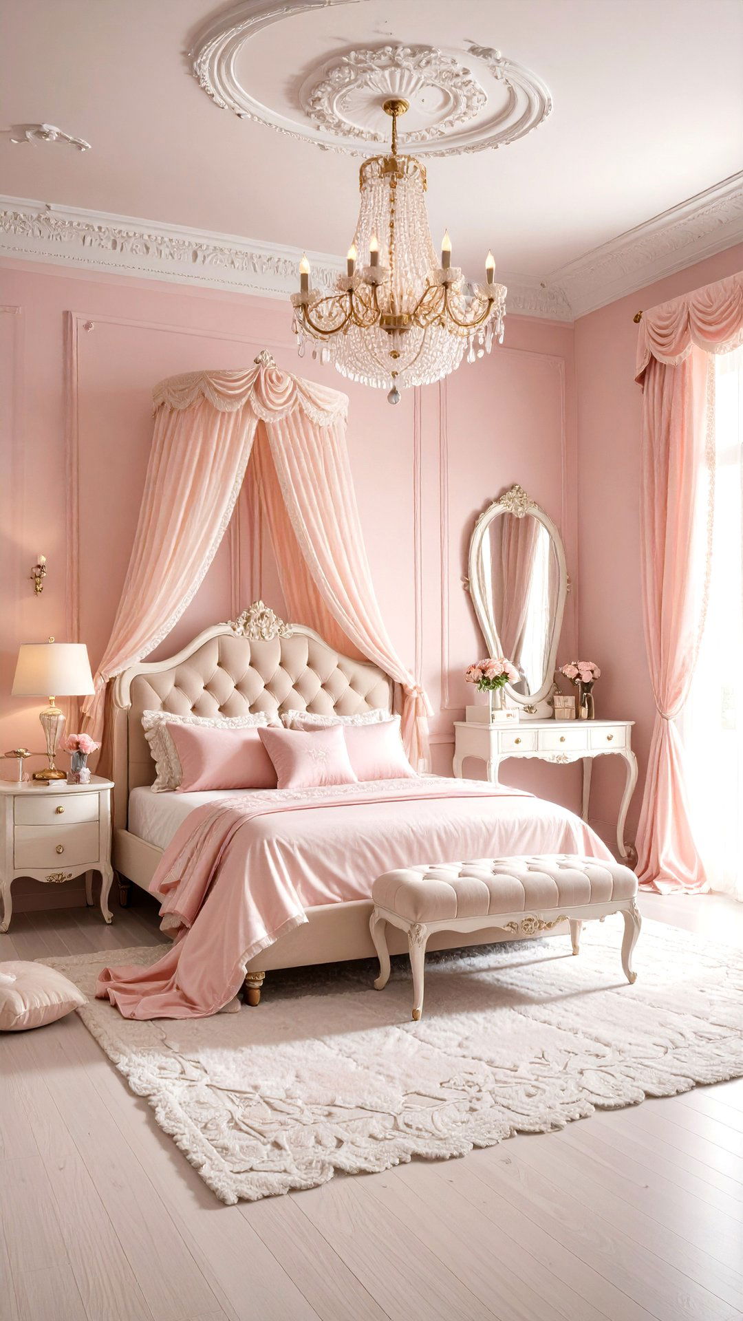 Pastel Coquette Room with Ruffles and Lace - 25 aesthetic room ideas
