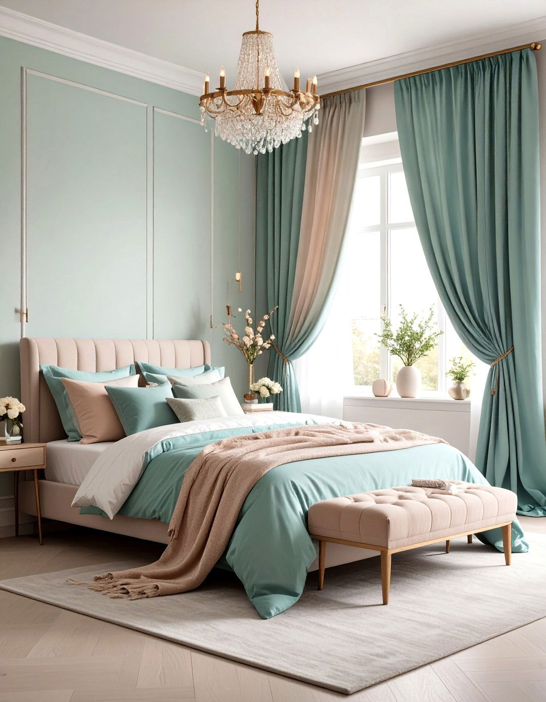 Pastel Ombre Curtains for Subtle Drama - 25 pastel bedroom ideas