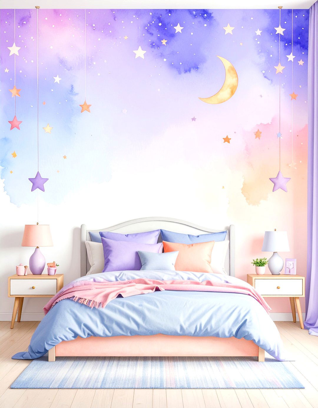 Pastel Watercolor Ombre Walls for Dawnlight - 25 fairy-themed bedroom ideas